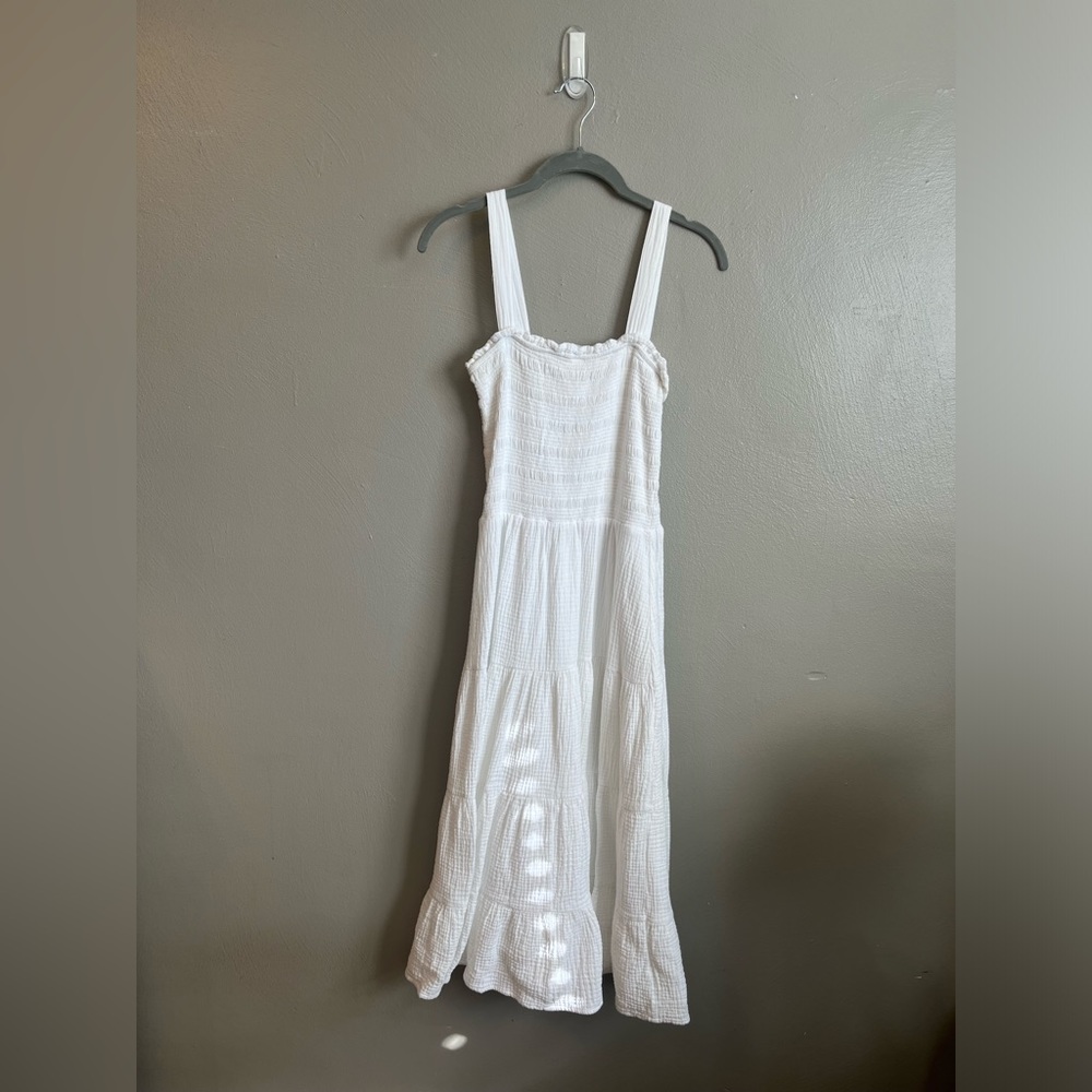 White casual midi dress